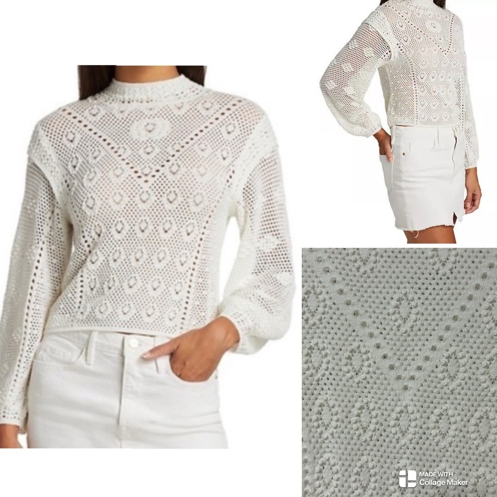 White House Black Market Crochet Women's Top